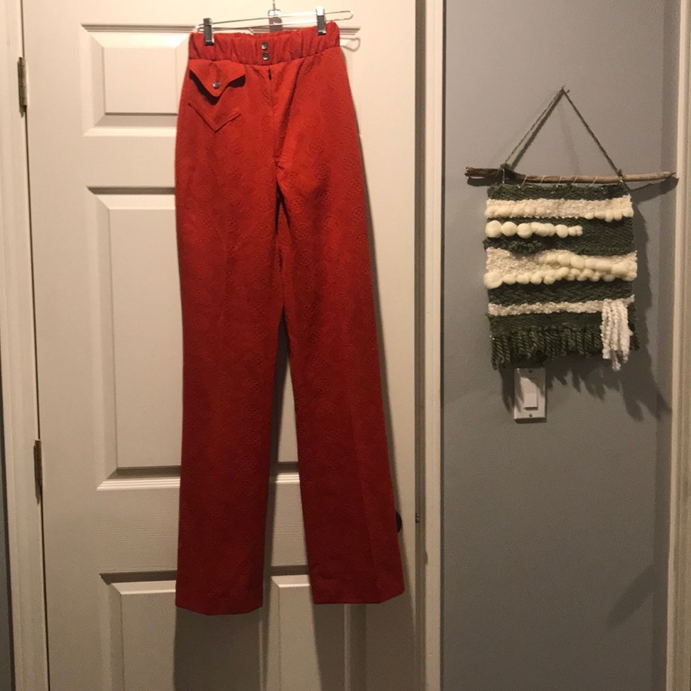 High rise orange trousers